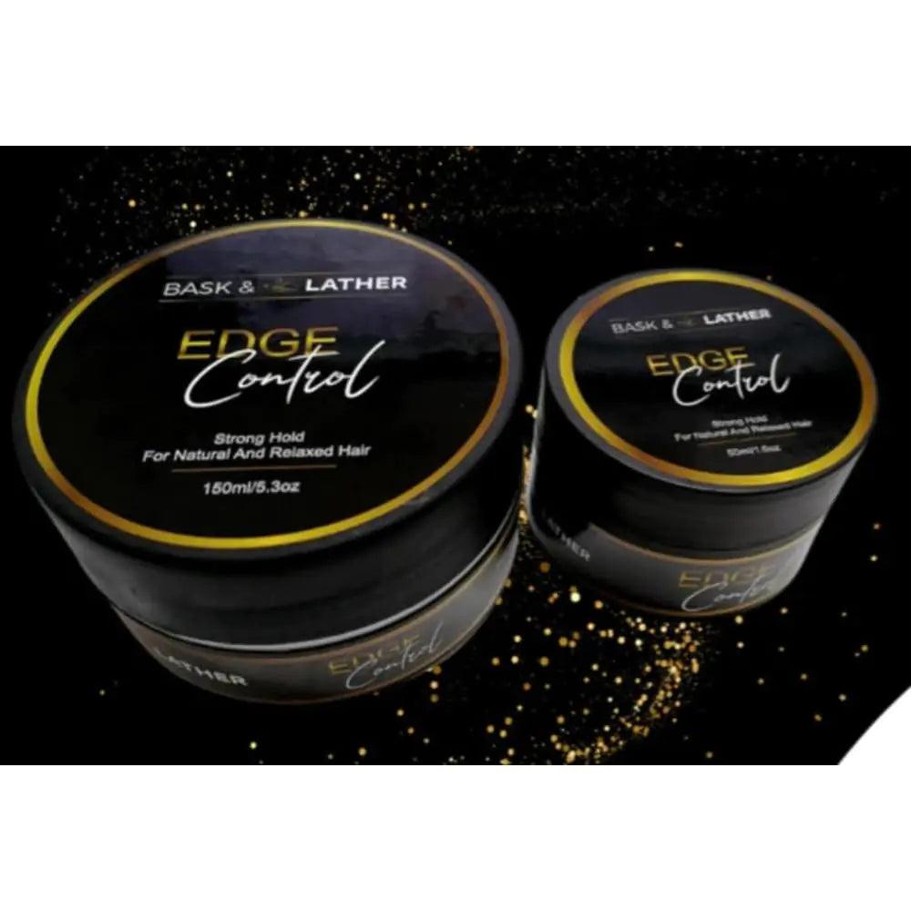 BASK & LATHER Edge Control Hair Gel, Strong Hold, Thick Edges, Styling Gel, Non-Greasy, Non-Flaking, No White Cast, Long Lasting, Supports Hair Growth, Natural Formula, For All Hair Types, 5.3 Fl Oz - Evallys.com # #