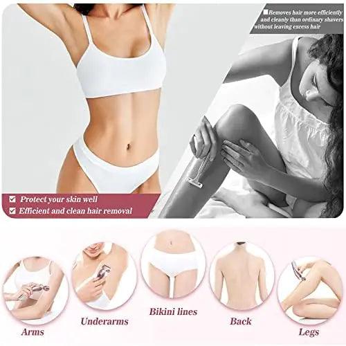 Electric Shaver for Women for Legs Bikini Trimmer Electric Razors for Women Underarm Public Hairs Rechargeable Womens Shaver Wet Dry Use Painless Cordless with Detachable Head (Pink) - Evallys.com