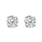 .925 Sterling Silver 1.0 Carat Round Brilliant Cut Lab Grown White Diamond 4-Prong Classic Solitaire Stud Earrings - Evallys.com # #