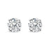 .925 Sterling Silver 1.0 Carat Round Brilliant Cut Lab Grown White Diamond 4-Prong Classic Solitaire Stud Earrings - Evallys.com # #