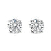 .925 Sterling Silver 1.0 Carat Round Brilliant Cut Lab Grown White Diamond 4-Prong Classic Solitaire Stud Earrings - Evallys.com # #