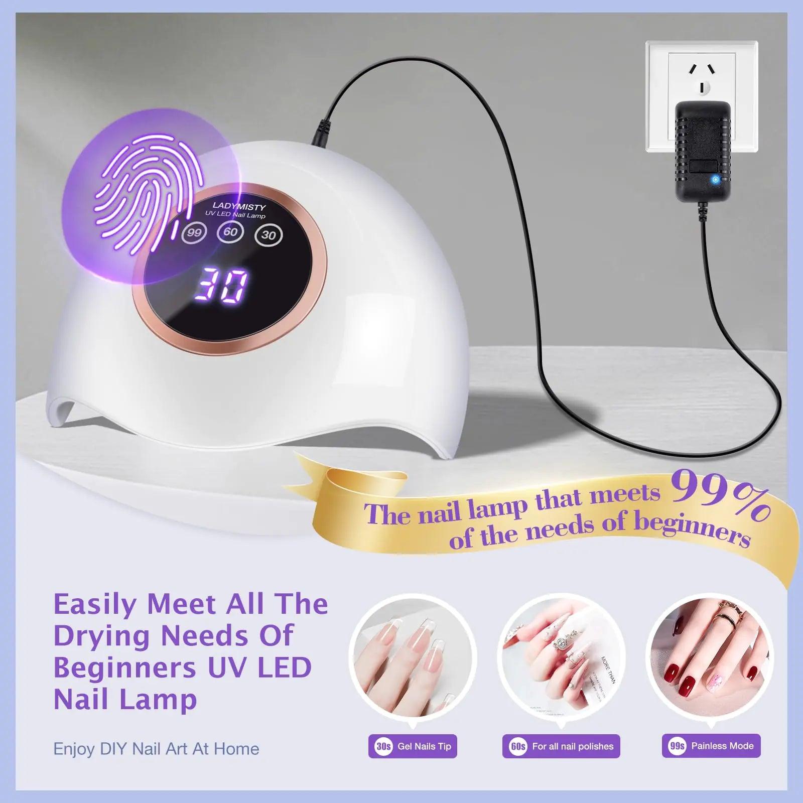 72W UV LED Nail Lamp Light Dryer for Nails Gel Polish with 18 Beads 3 Timer Setting & LCD Touch Display Screen, Auto Sensor, Professional Nails, White……… - Evallys.com # #