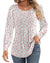 Ficerd Women's Puff Long Sleeve Tunic Tops Pleated Crew Neck Blouses Dressy Casual Loose Fit Fall and Winter Shirts Pink Floral Large - Evallys.com