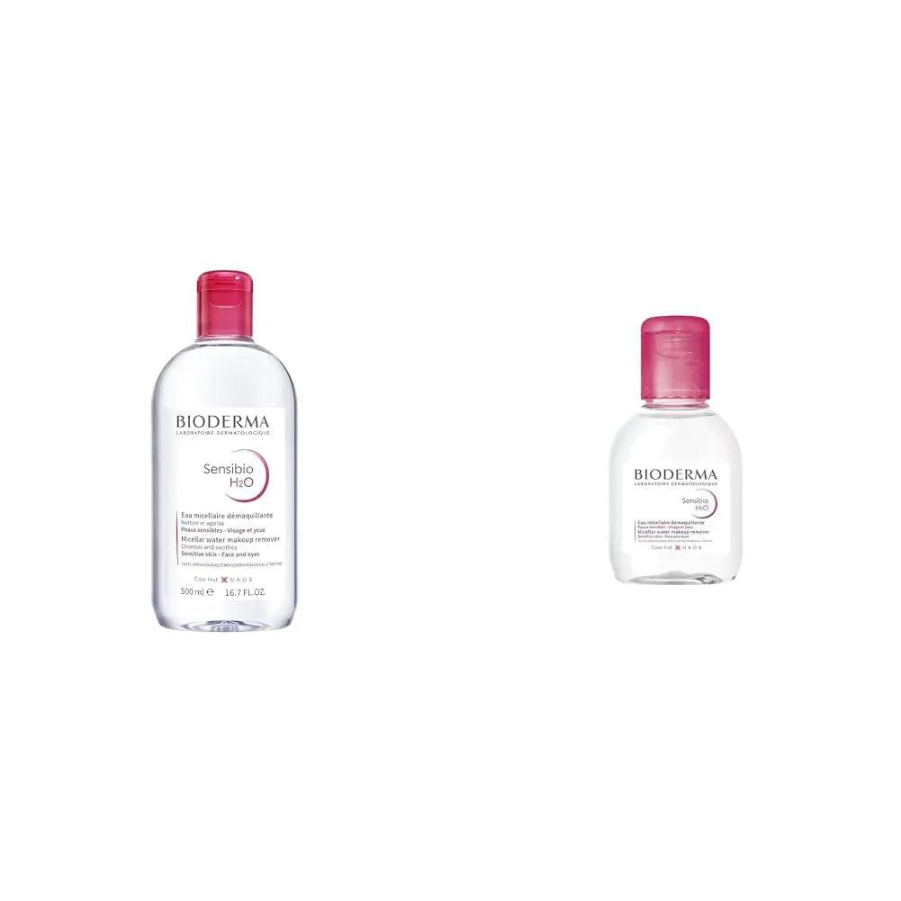 Bioderma Sensibio H2O Micellar Water, Makeup Remover, Gentle for Skin, Fragrance-Free & Alcohol-Free, No Rinse Skincare With Micellar Technology for Normal To Sensitive Skin Types Travel Size Bundle - Evallys.com # #