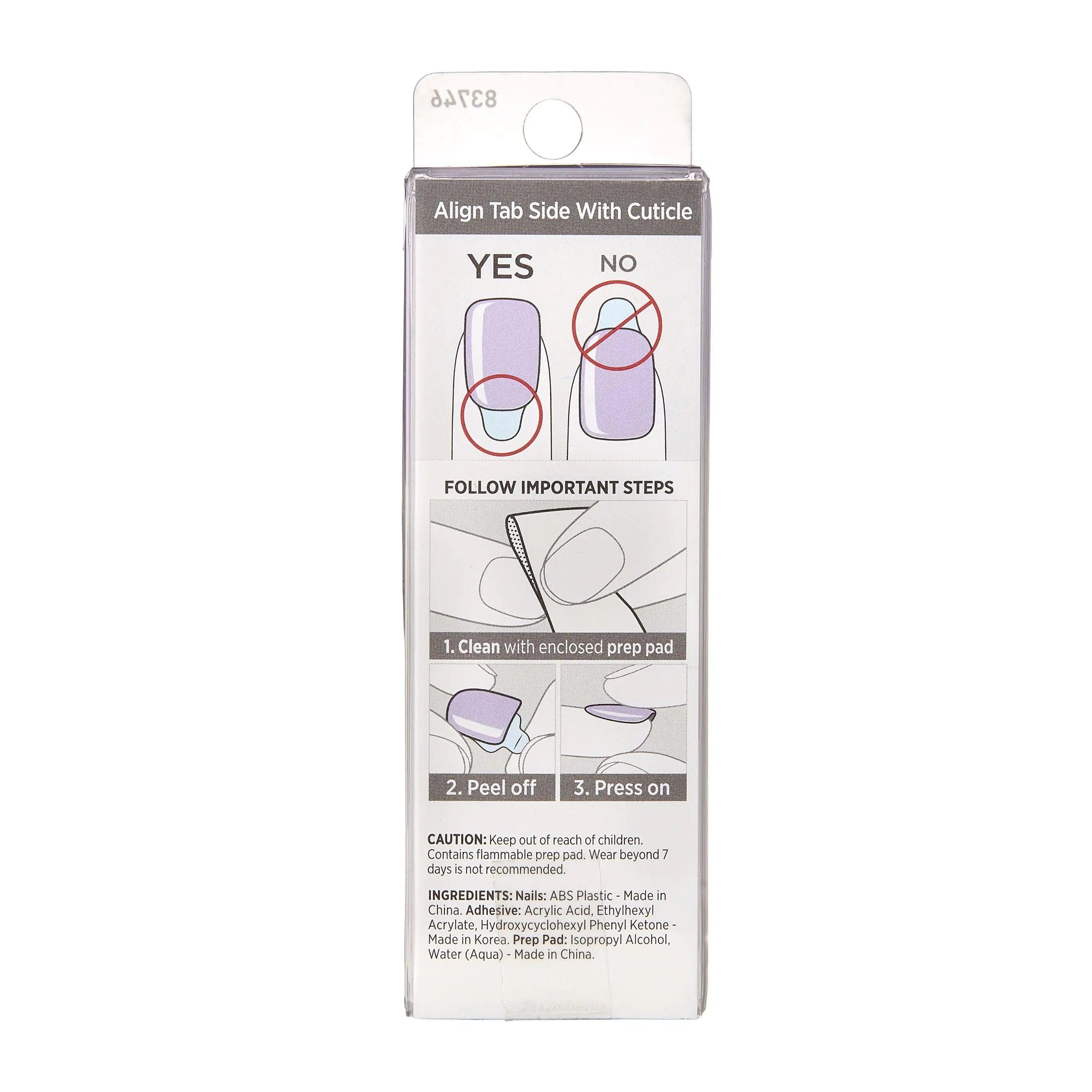 KISS imPRESS No Glue Mani Press On Nails, Color, 'Picture Purplect', Violet, Short Size, Squoval Shape, Includes 30 Nails, Prep Pad, Instructions Sheet, 1 Manicure Stick, 1 Mini File Picture Purplect - Evallys.com # #