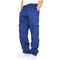 Men's Cargo Sweatpants Casual Fleece Joggers Loose Fit Open Bottom Athletic Pants for Men with Pockets Small Royalblue - Evallys.com # #