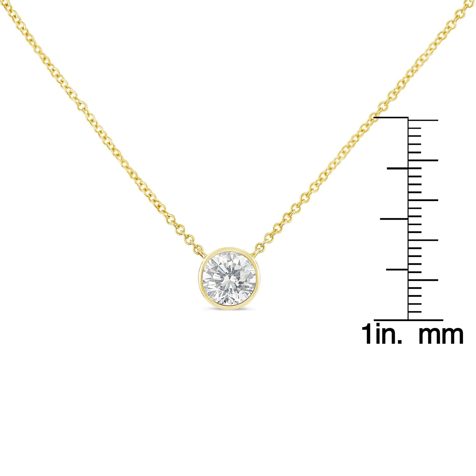 10K Yellow Gold 1/5 Carat Round Brilliant-Cut Diamond Modern Bezel-Set Solitaire 16