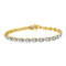 10K Yellow Gold Plated .925 Sterling Silver 1/4 cttw Diamond Alternating "X" and Bezel Link Bracelet (I-J Color, I2-I3 Clarity) - Size 7.25 " - Evallys.com # #