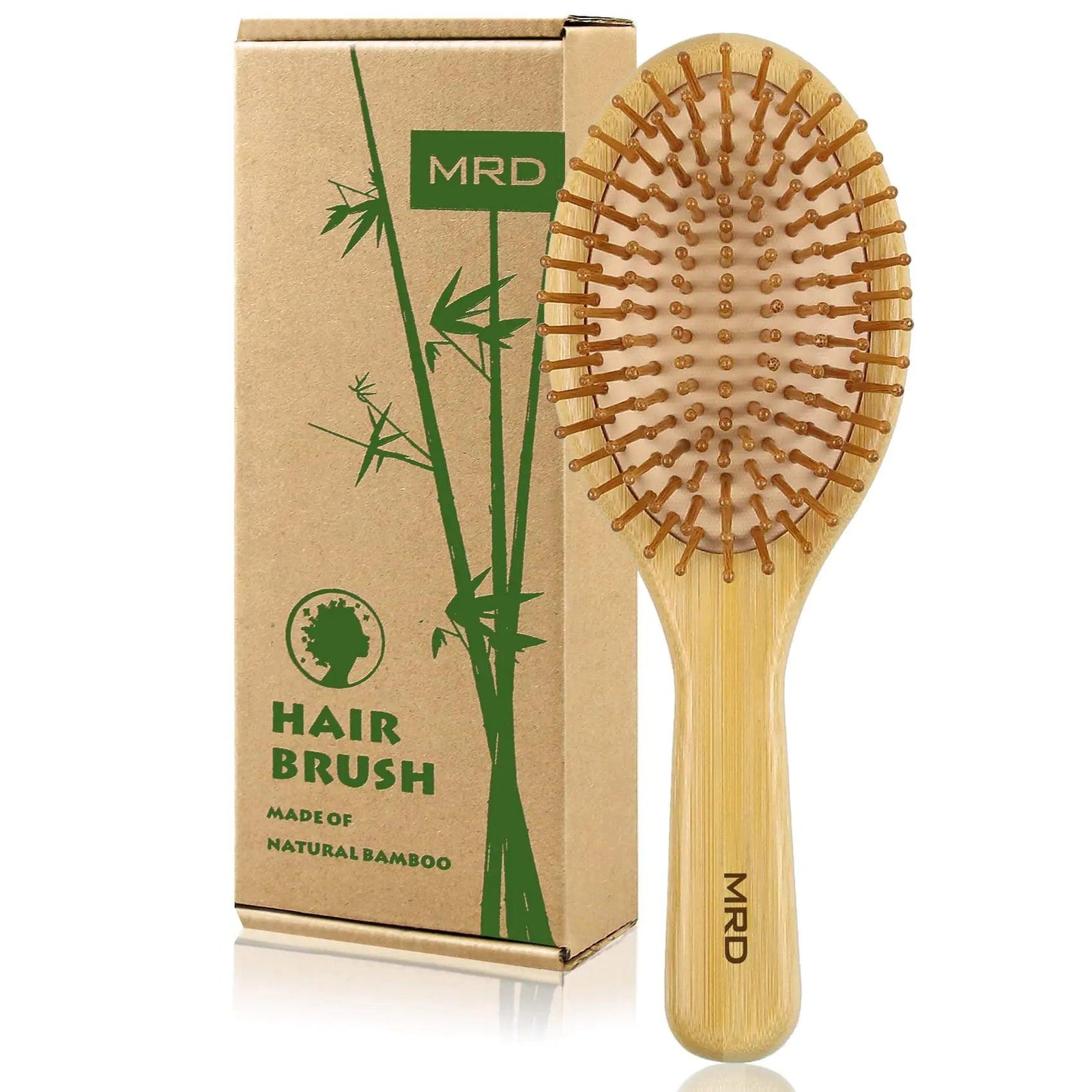 MRD Hair brush, Natural Bamboo Paddle Detangling Hairbrush, Massage Scalp Thick/Thin/Curly/Dry Hair For Women & Men Yellow - Evallys.com # #