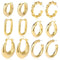 6 Pairs Chunky Gold Hoop Earrings Set for Women 14K Gold Plated Hypoallergenic Thick Open Huggie Hoop Set Jewelry for Gifts 01-Gold - Evallys.com # #