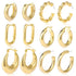 6 Pairs Chunky Gold Hoop Earrings Set for Women 14K Gold Plated Hypoallergenic Thick Open Huggie Hoop Set Jewelry for Gifts 01-Gold - Evallys.com # #