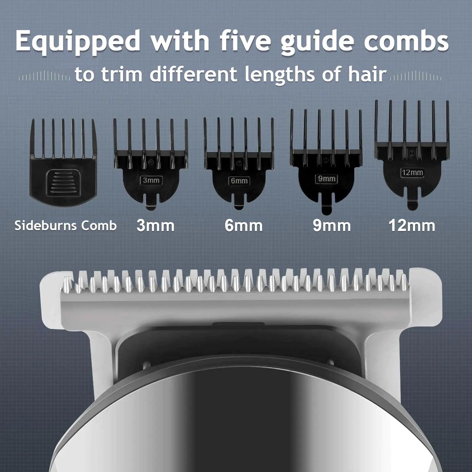 Ufree Beard Trimmer for Men, Waterproof Electric Razor for Nose, Body, Face and Mustache, Cordless Hair Clippers Shavers for Men Grooming Kit, Gifts for Men Husband Father Silver - Evallys.com # #