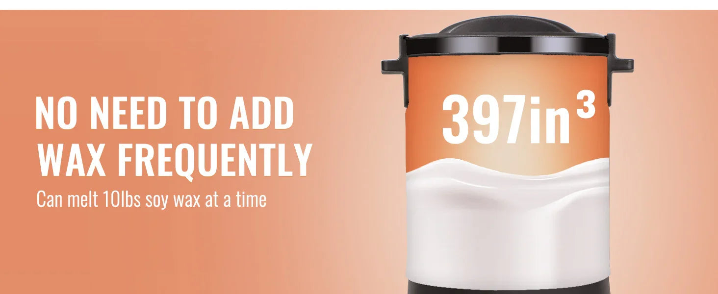 VEVOR 6.5L 10L Wax Melter for Candle Making Large Electric Wax Melting Pot Easy Pour Spout 9-Level Temperature Control - Evallys.com