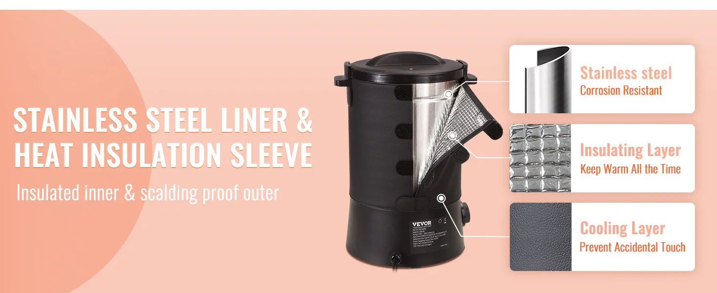 VEVOR 6.5L 10L Wax Melter for Candle Making Large Electric Wax Melting Pot Easy Pour Spout 9-Level Temperature Control - Evallys.com