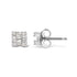 10K White Gold 1/7 Cttw Round and Baguette Diamond Mosaic Square Stud Earrings (H-I Color, I1-I2 Clarity) - Evallys.com # #