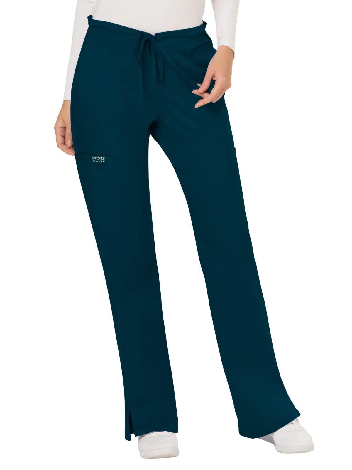 Scrubs for Women Workwear Revolution, Drawstring Scrub Pants, Soft Stretch WW120 Large Tall Caribbean Blue - Evallys.com # #