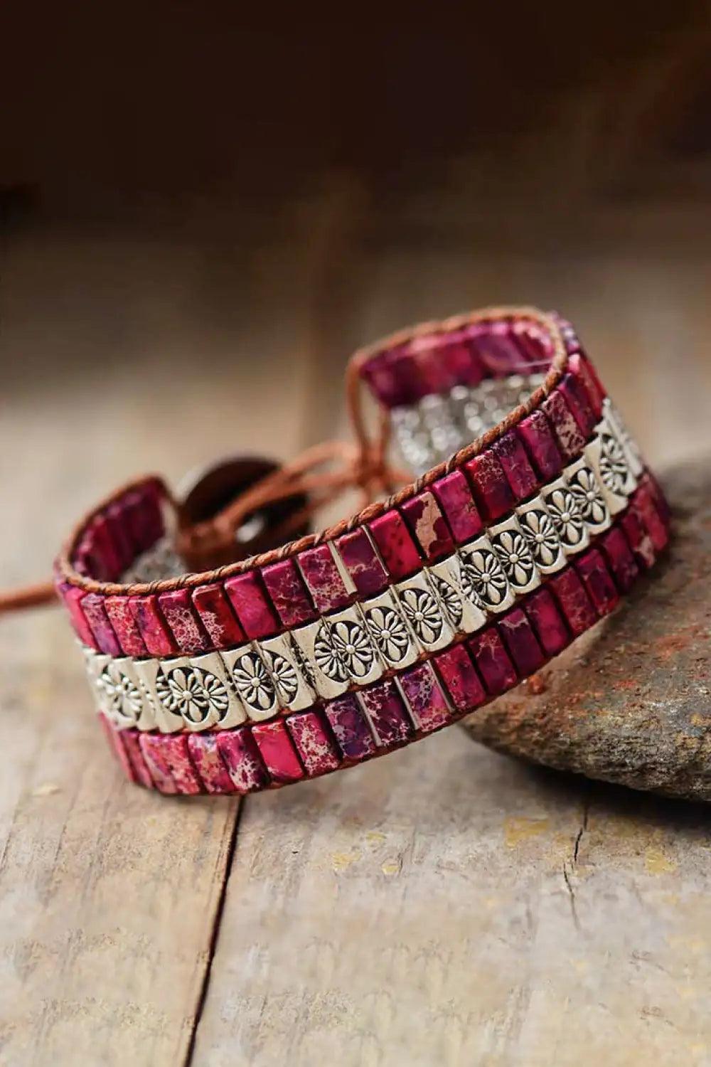 Handmade Triple Layer Natural Stone Bracelet - Evallys.com # #