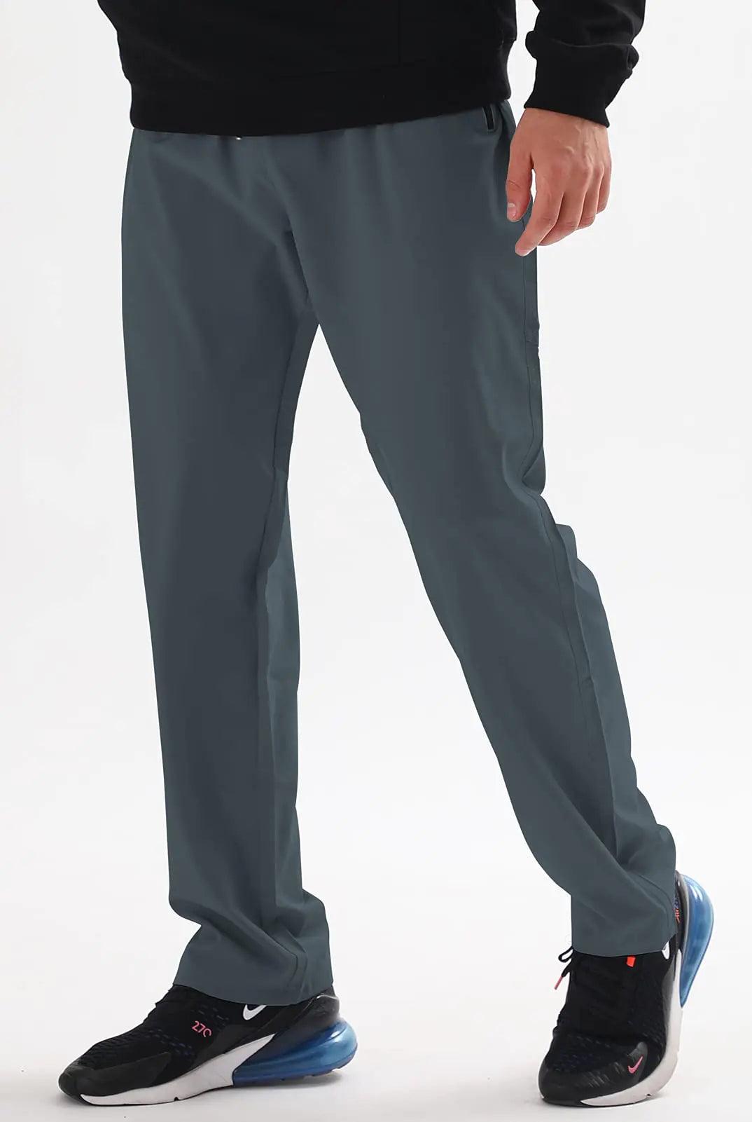 AIRIKE Men's Elastic Waist Hiking Pants Water Resistant Quick-Dry Lightweight Outdoor Sweatpants with Zipper Pockets X-Large Navy - Evallys.com # #