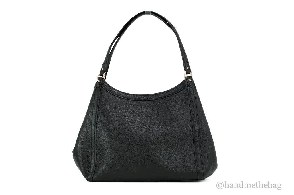 Coach (C6231) Kristy Medium Black Pebbled Leather Shoulder Bag Handbag - Evallys.com # #