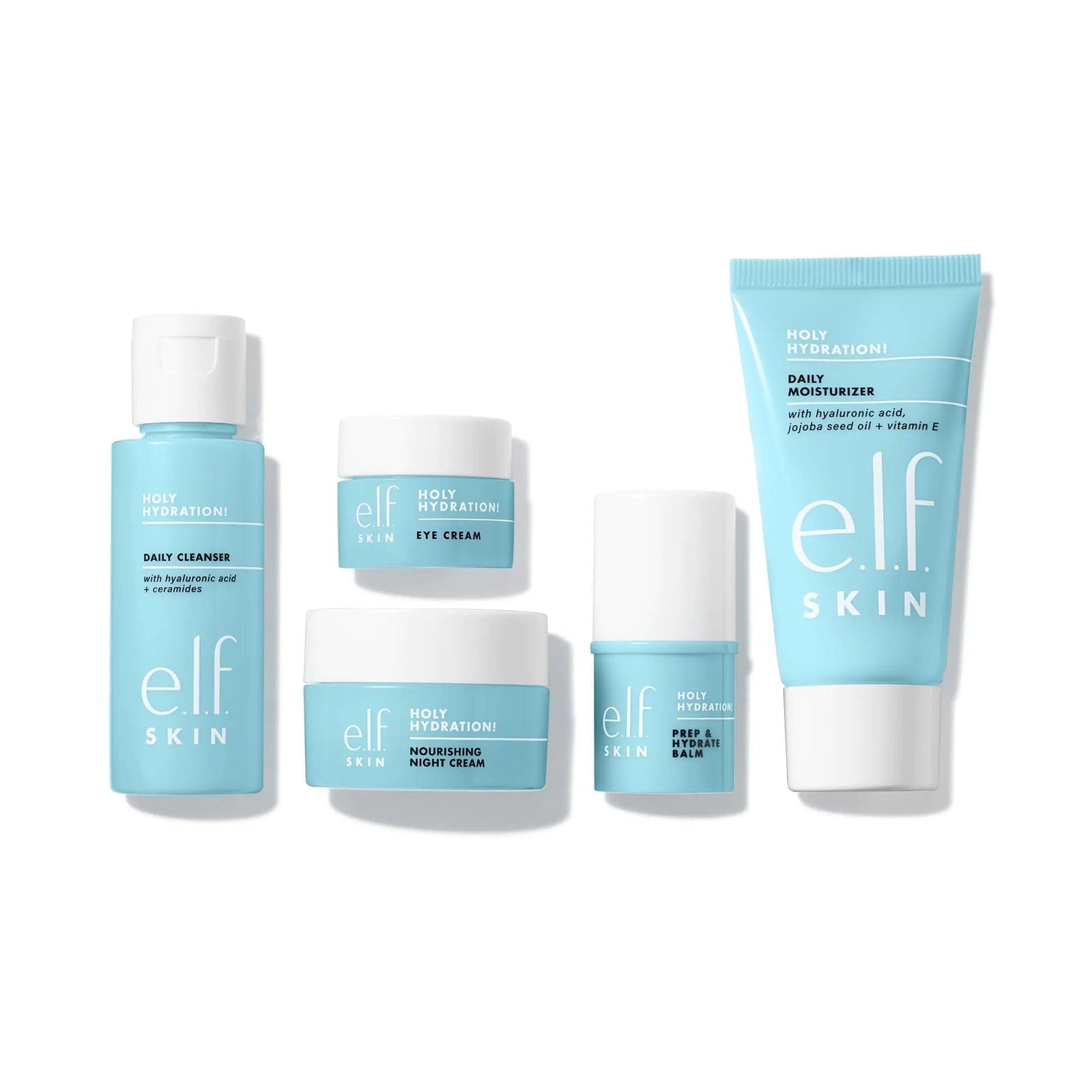 e.l.f. Jet Set Hydration Kit, Travel Friendly Hydrating Skincare Set, Face Cleanser, Balm, Moisturizer, Eye Cream & Night Cream, Vegan & Cruelty-Free - Evallys.com # #