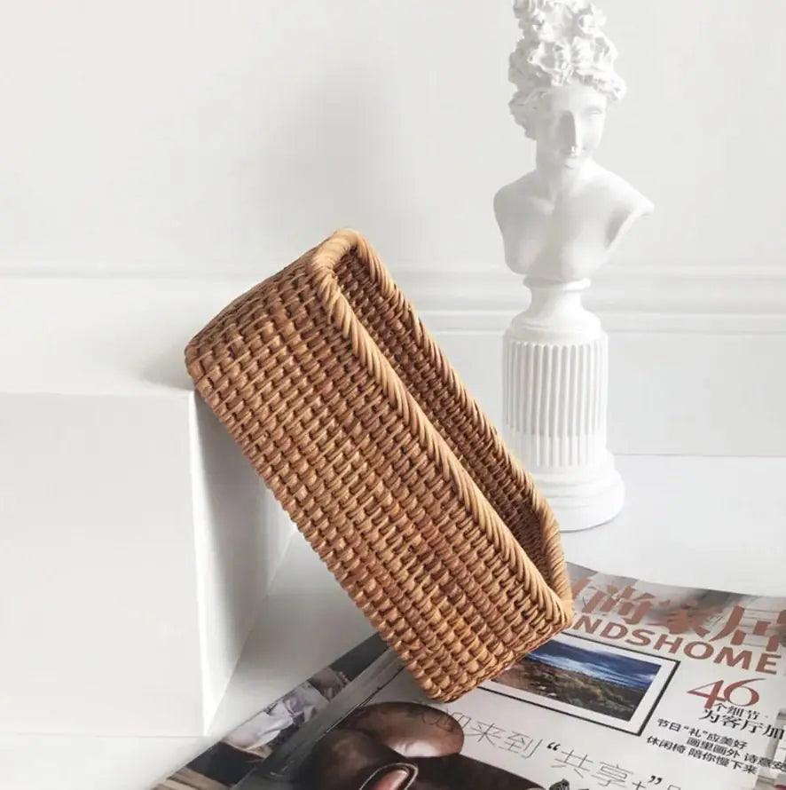 Handmade Rattan Tray Basket - Evallys.com # #