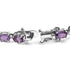 .925 Sterling Silver 8 1/2 Cttw Oval Shaped Purple Amethyst Link Bracelet - 7" Inches - Evallys.com # #