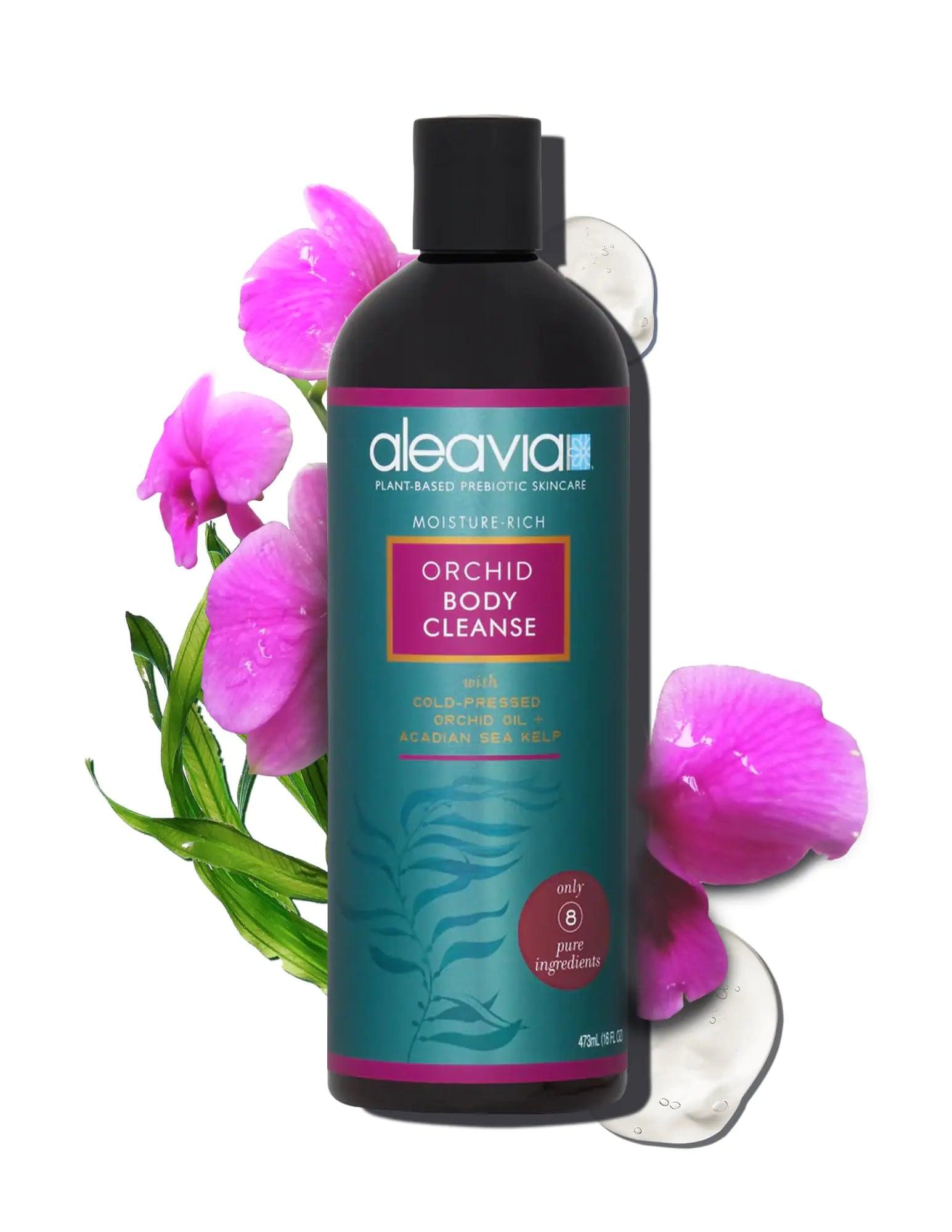 Aleavia Body Cleanse – Organic & All-Natural Prebiotic Body Wash with Pure Cold-Pressed Orchid Oil – Nourish Your Skin Microbiome – 16 Oz - Evallys.com # #