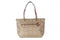 Coach Signature Coated Canvas Leather Khaki Saddle Gallery Tote - Evallys.com # #