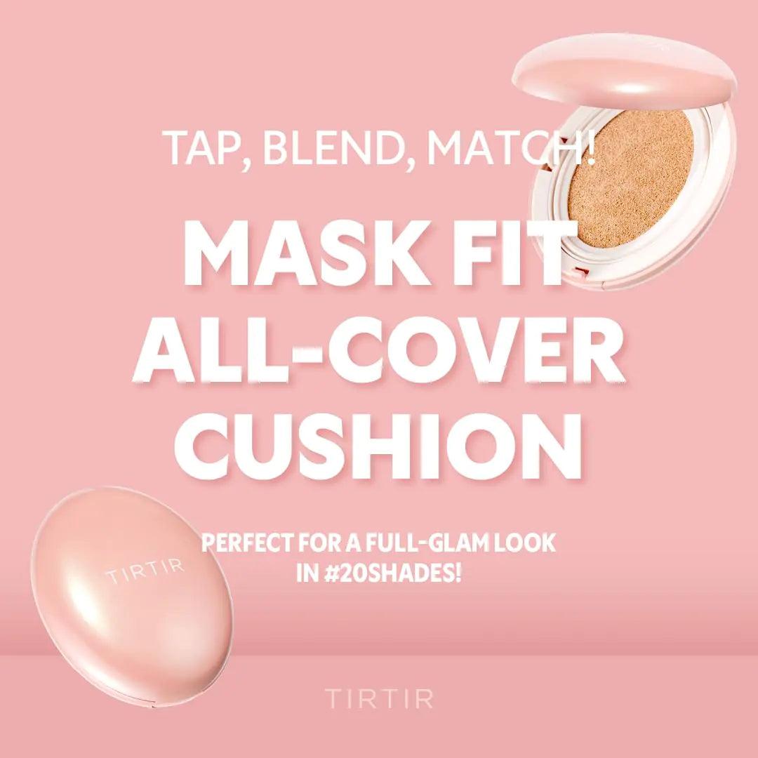 TIRTIR Mask Fit All Cover Pink Cushion Foundation | High coverage, Velvety Matte Finish, Lightweight, Flawless, Corrects Redness, Korean Cushion (#13N Fair Ivory, Full Size, 0.63 Fl Oz) 0.63 Fl Oz (Pack of 1) 13N Fair Ivory - Evallys.com # #