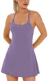 Womens Tennis Dress, Workout Dress with Built-in Bra & Shorts Pockets Summer Dress for Golf Athletic Dresses for Women Lavender Large - Evallys.com # #