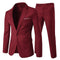 Cloudstyle Men's 2-Piece Suits Slim Fit 1 Button Dress Suit Jacket Blazer & Pants Set Large A/Wine Red - Evallys.com # #