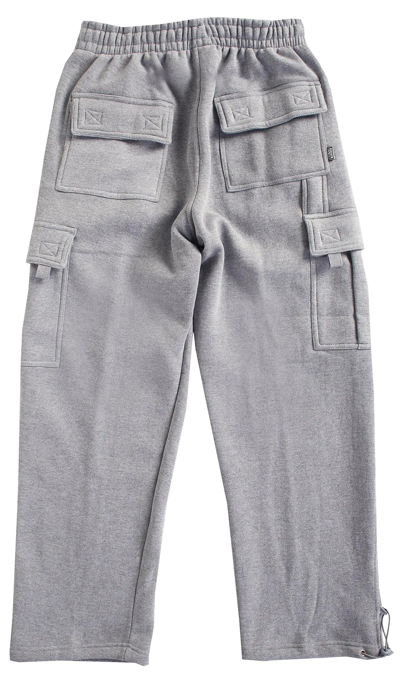 Pro Club Men's Heavyweight Fleece Cargo Pants Medium Heather Gray - Evallys.com # #