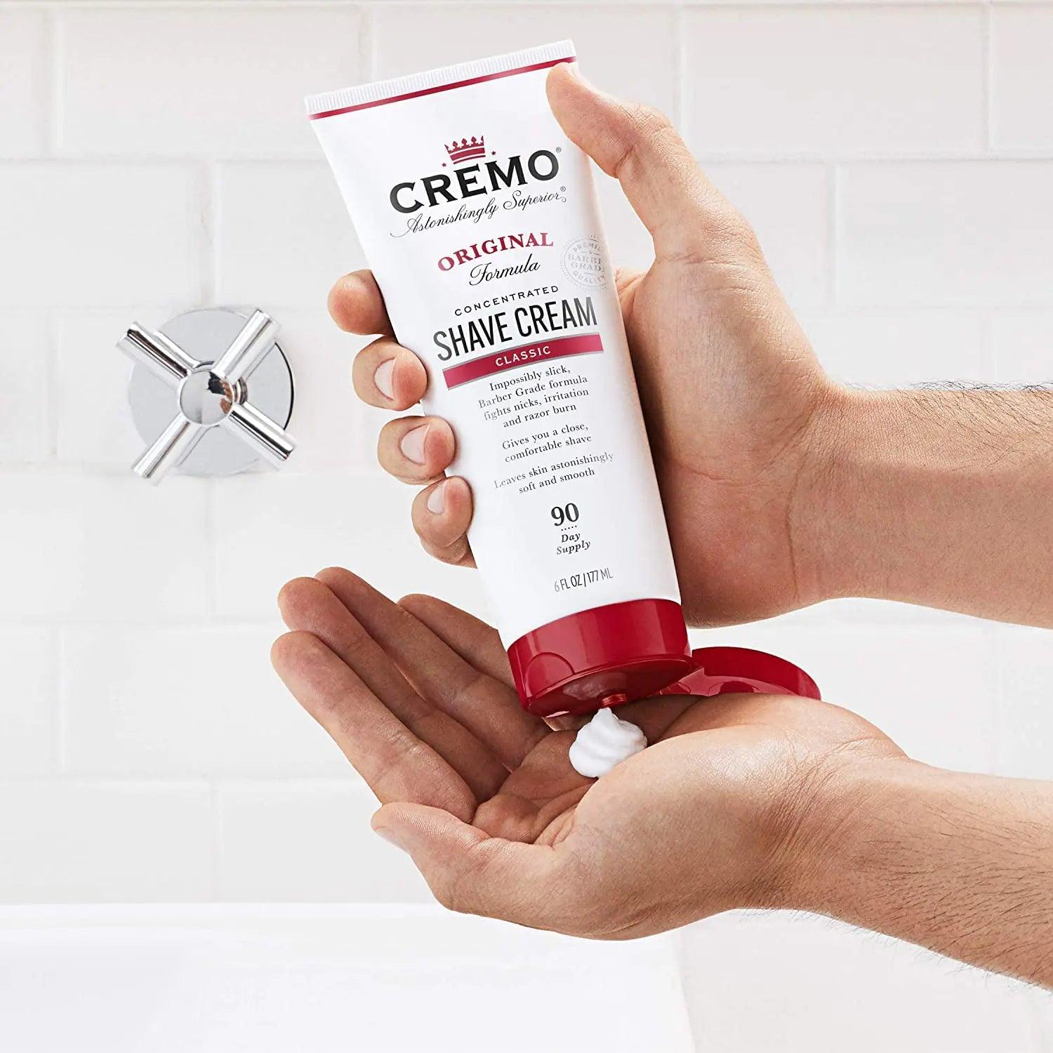 Cremo 4 Oz Thickening Paste & 6 Fl Oz Shave Cream Barber Grade Hair Styling & Shaving Bundle Thickening Paste + Original Shave Cream Hair Styling Agent - Evallys.com # #