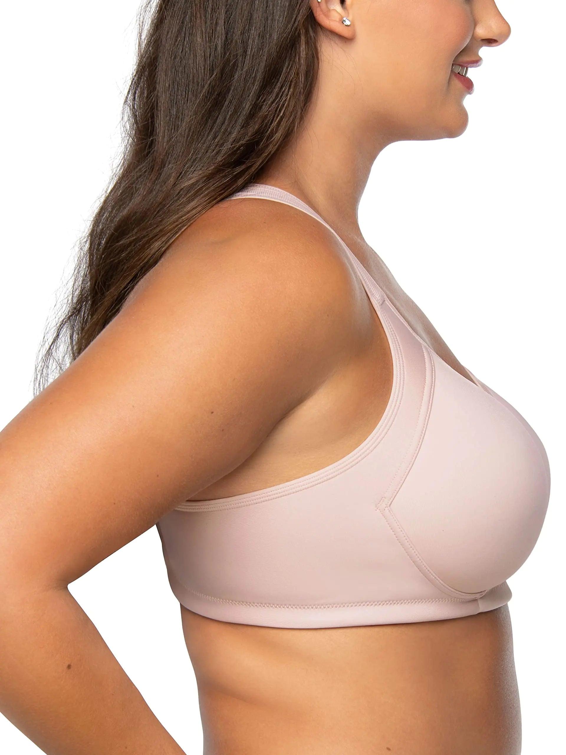 Vanity Fair Women's Medium Impact Sports Bras for Women, Breathable, Moisture Wicking, Padded Cups up to DDD Wireless 44DD Wireless - Quartz - Evallys.com