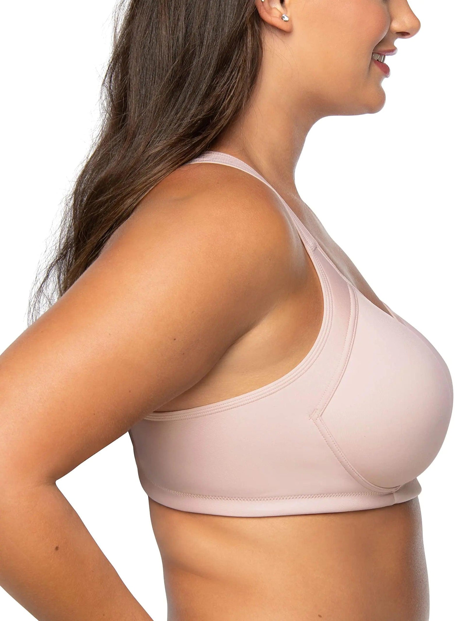 Vanity Fair Women's Medium Impact Sports Bras for Women, Breathable, Moisture Wicking, Padded Cups up to DDD Wireless 44DD Wireless - Quartz - Evallys.com