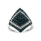 .925 Sterling Silver 1 cttw White and Treated Blue Diamond Rhombus Cocktail Ring (Blue, I3) - Evallys.com # #