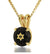 14k Yellow Gold Star of David Necklace Shema Israel Solitaire Pendant 24k Gold Inscribed - Evallys.com # #