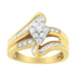 10K Yellow Gold 1/2 cttw Diamond Cluster Cocktail Ring (J-K Clarity, I1-I2 Color) - Evallys.com # #