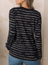 EVALESS Womens Casual Polka Dots Tops Crewneck Long Sleeve Shirts Fall 2024 Lightweight Loose Sweatshirts XX-Large E Black Striped - Evallys.com # #