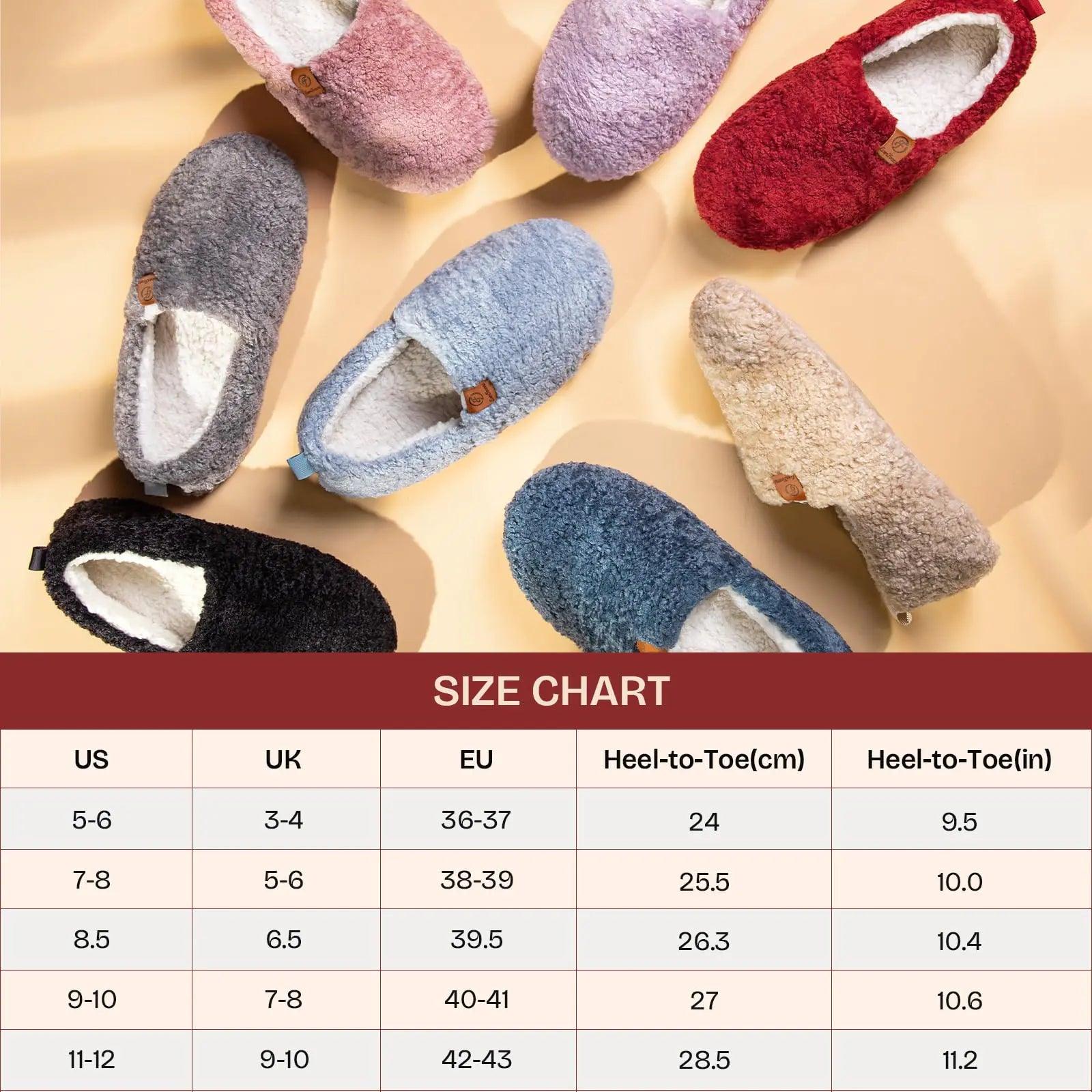 EverFoams Women’s Soft Curly Full Slippers Memory Foam Lightweight House Shoes Cozy Loafer with Polar Fleece Lining 5-6 Light Blue - Evallys.com # #