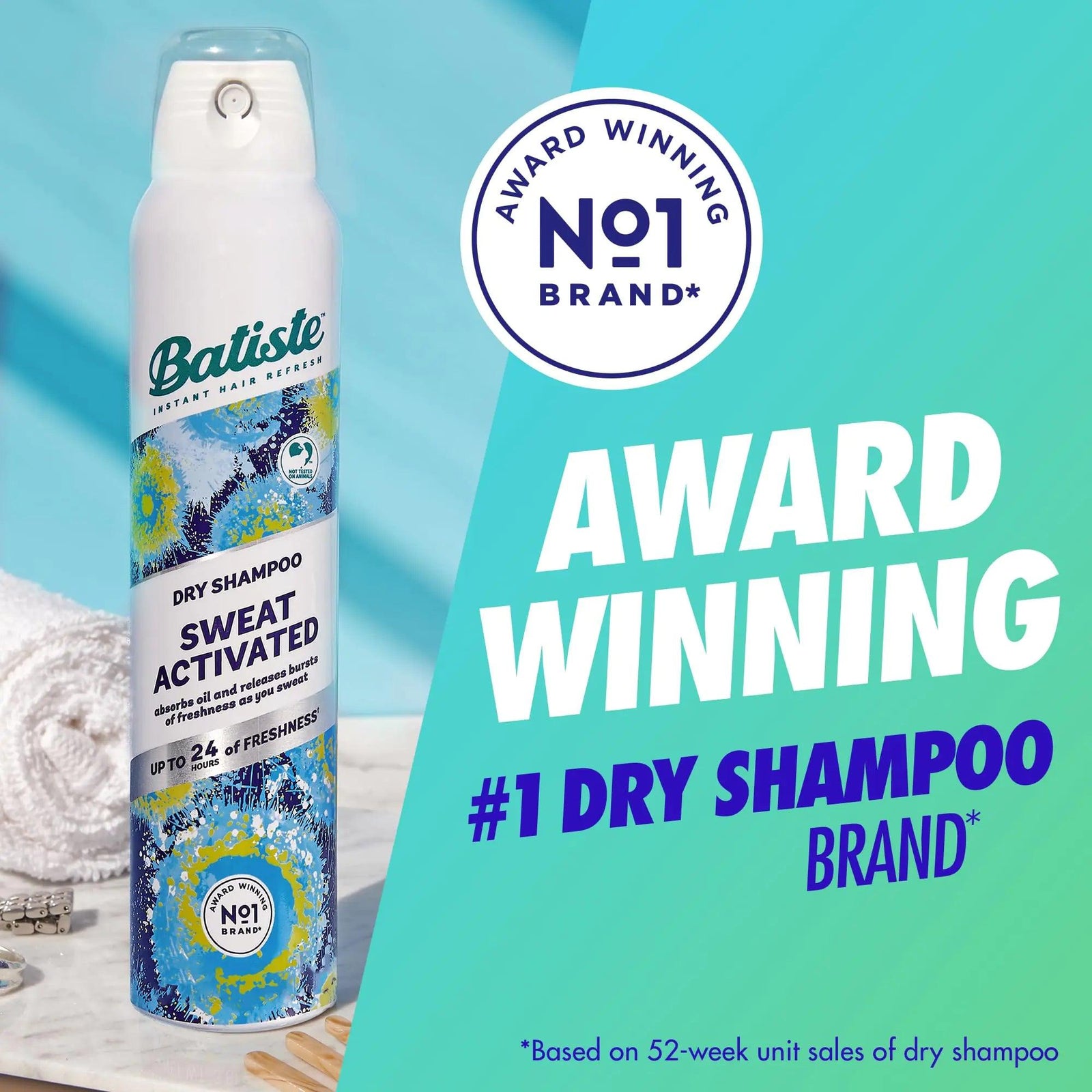 Batiste Sweat Activated Dry Shampoo, Neutralizes Odor for Up to 24 Hours & Prevents Sweat Buildup in Hair, Waterless Shampoo, 3.81 Oz - Evallys.com # #