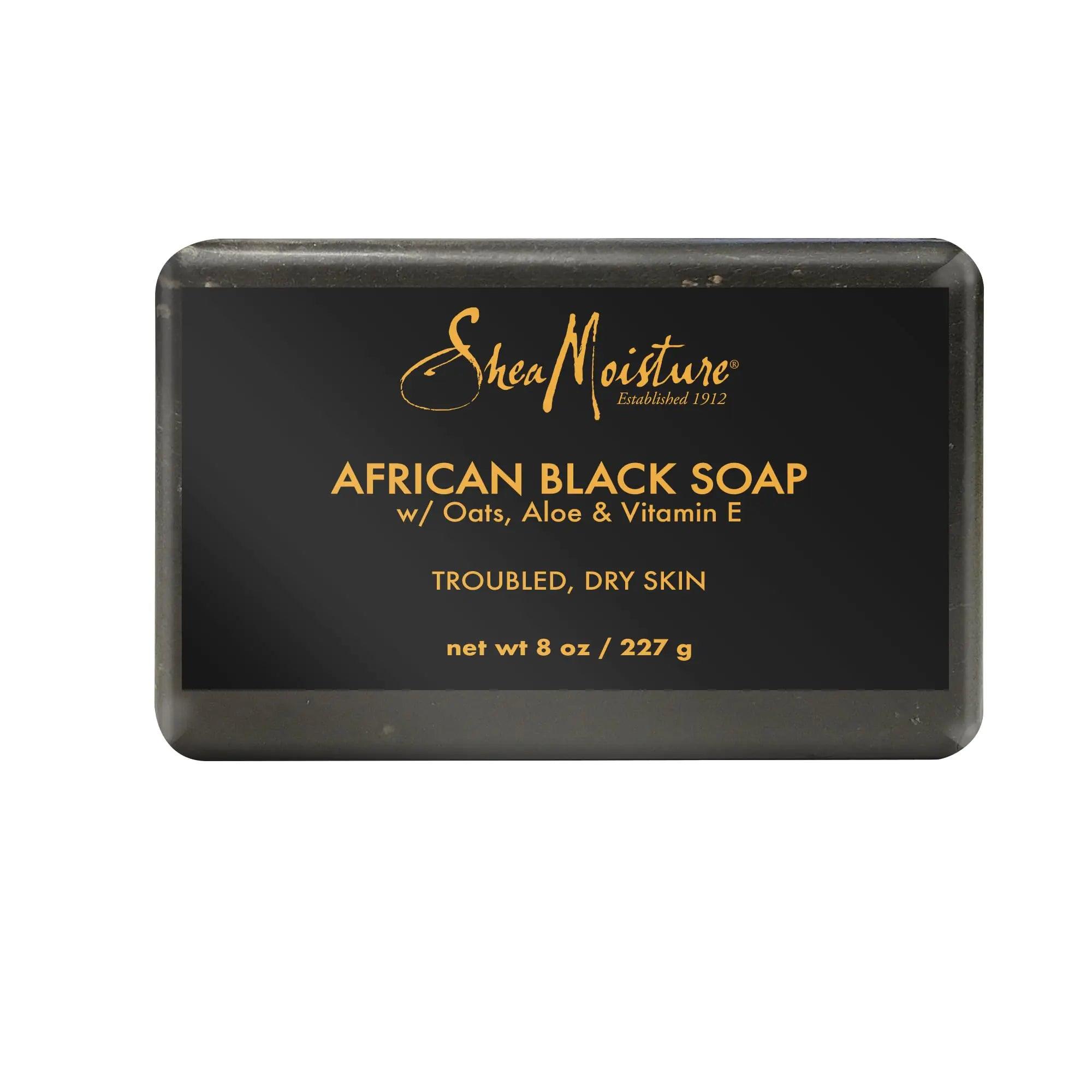 SheaMoisture Bar Soap African Black Soap for Troubled Skin Cleanser with Shea Butter 8 oz - Evallys.com # #