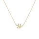 10K Yellow Gold 1/10 Cttw Diamond Leaf and Branch 18" Pendant Necklace (H-I Color, I1-I2 Clarity) - Evallys.com