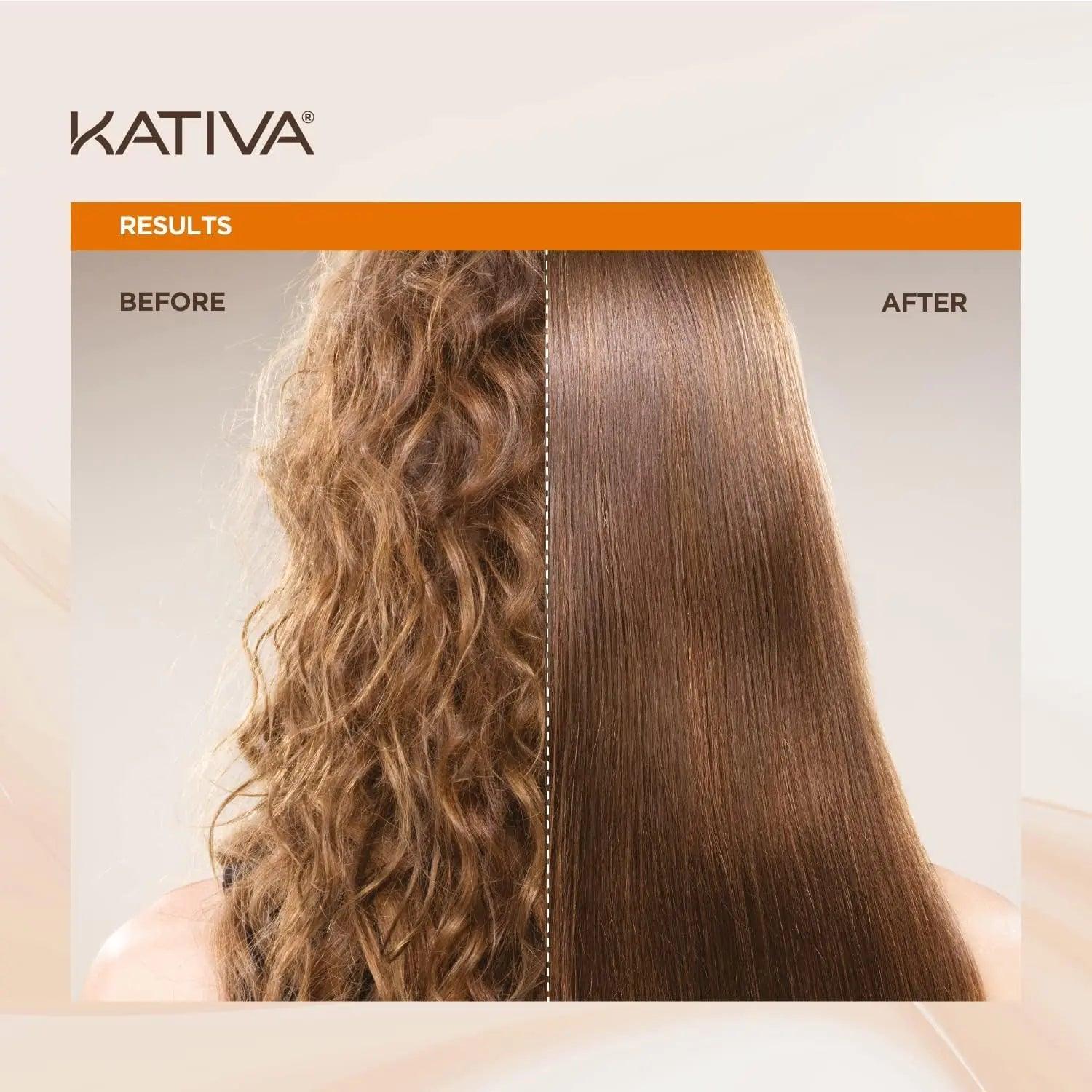 Kativa Brazilian Straightening Kit, 12 Weeks of Home Use Professional Straightening, with Organic Argan Oil, Shea Butter, Keratin & Amino Acids, for Straighter, Softer and Shinier Hair, All Hair Types - Evallys.com # #