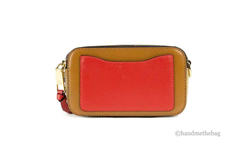 Marc Jacobs The Colorblock Snapshot Saffiano Leather Cathay Spice Shoulder Handbag - Evallys.com # #