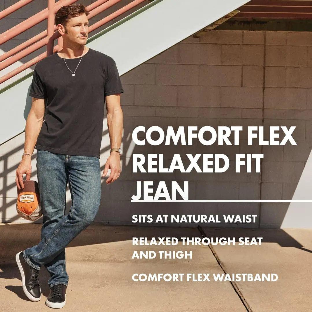 Wrangler Authentics Men's Comfort Flex Waist Relaxed Fit Jean 40W x 32L Carbon - Evallys.com # #