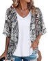 Womens Kimono Beach Cover Up Chiffon Cardigan Floral Tops Loose Capes XX-Large White Leaves - Evallys.com # #