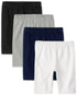 The Children's Place Girls' Solid Bike Shorts XX-Large Black/ H/T Grey/ Tidal/ White 4-pack - Evallys.com # #