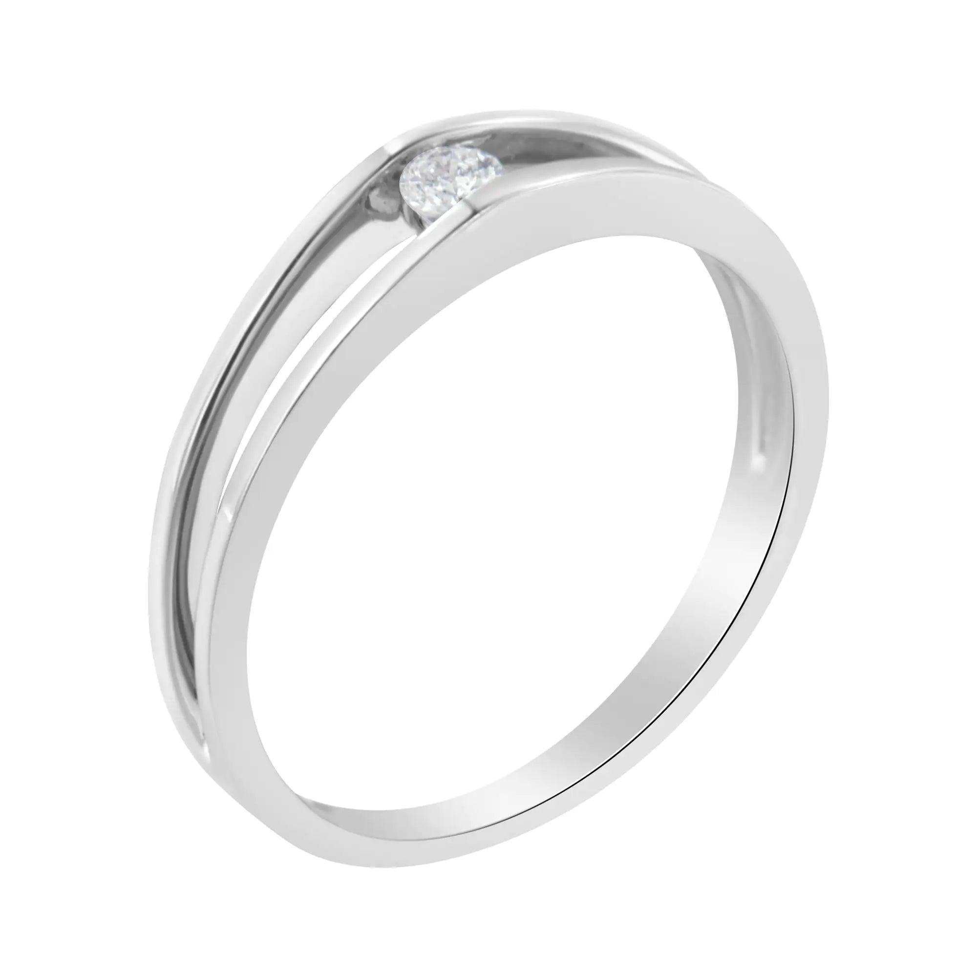 10K White Gold Diamond Promise Ring (1/10 Cttw, H-I Color, I1-I2 Clarity) - Evallys.com # #