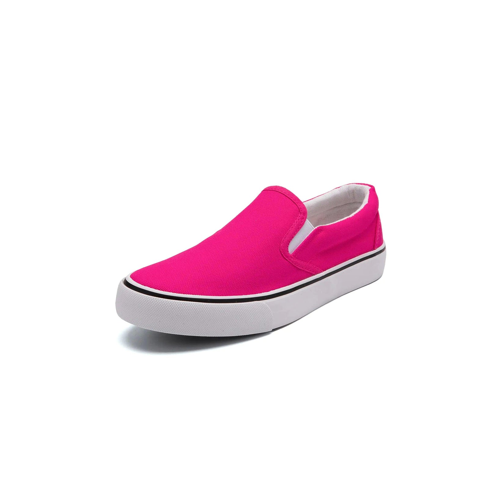 Low-Top Slip Ons Women's Fashion Sneakers Casual Canvas Sneakers for Women Comfortable Flats Breathable Padded Insole Slip on Sneakers Women Low Slip on Shoes 6 Fuschia - Evallys.com # #